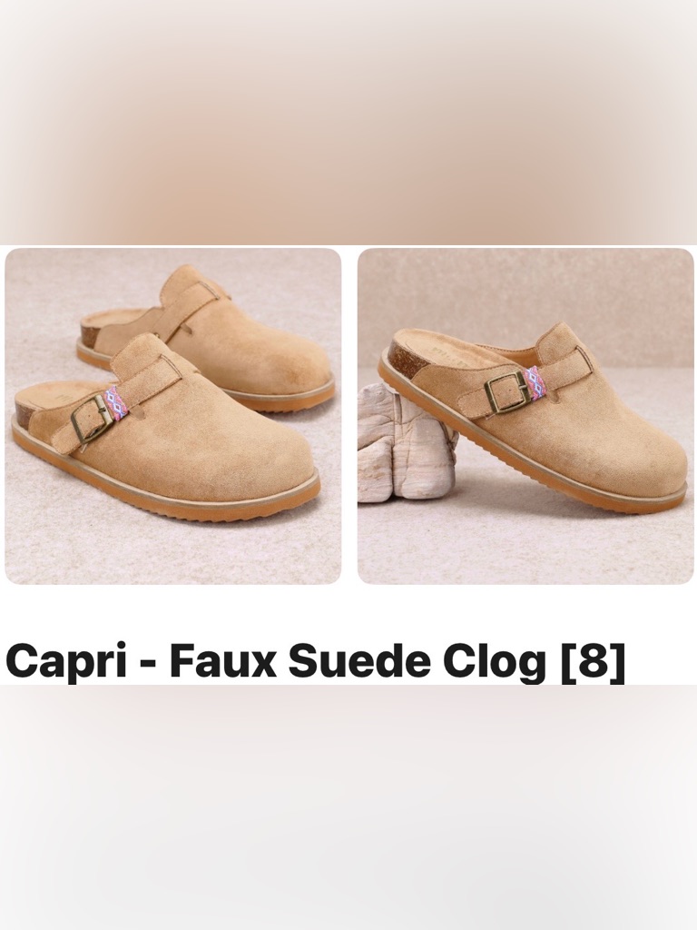 MiIm Boutique Brand Capri Faux Suede Clogs Size 8